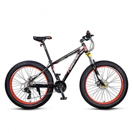 Mzq-yj vélo Mzq-yj Fat Tire VTT Hommes, 26 Pouces Adulte Neige vélo, vélo Double Frein à Disque Cruiser, Plage de vélos, 4.0 Roues Larges, 27 Vitesse, Noir