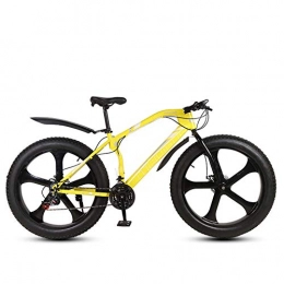 NA Vélos de montagnes N / / A Vélo de montagne adulte, 26 pouces gros pneu Hardtail VTT VTT VTT à double suspension et suspension tout-terrain, jaune, 27 speed