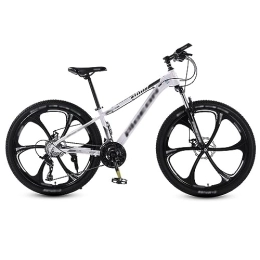 NYASAA vélo NYASAA Vélos de Montagne Adultes pour Hommes et Femmes, Double Frein à Disque Mécanique Antidérapant Cadre en Acier à Haute Teneur en Carbone, Convient pour Sortir (White 26)