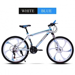 Puzzle Vélos de montagnes Puzzle Vélo De Montagne Vélo D'appartement pour Hommes / Filles, Cadre en Acier À Haute Teneur en Carbone Fourche Avant Amortissante Frein À Disque Double VTT (Couleur : White Blue, Size : 27 Speed)