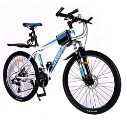 PXQ Vélos de montagnes PXQ Adultes Montagne vélo 26 Pouces Haute Carbone Dur Queue vélo 24 / 27 / 30 Vitesses Double Disque Freins vélo de Banlieue vélo, White, 27S