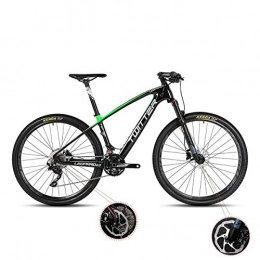 PXQ vélo PXQ Adultes Mountain Bike Fiber de Carbone XC 22 Vitesses vélo Tout-Terrain avec Amortisseur de Pression d'air et de la Fourche Avant de Freins à Huile bicyclettes 26 / 27, 5 Pouces, Green, 26"*15.5"