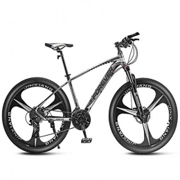 QMMD Vélos de montagnes QMMD 27.5 Pouces Vélo VTT, Adulte Suspension Avant Vélo de Montagne, Aluminium Cadre Véhicule Tout Terrain, Hommes Léger VTT, 24, 27, 30, 33 Vitesses Vélos, Gray 3 Spoke, 27 Speed