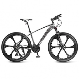 QMMD vélo QMMD Adulte Vélo VTT, 24 Pouces Vélo de Montagne Léger, Aluminium Cadre Vélo De Montagne, Hommes Suspension Avant Vélos, 24-27-30 Vitesses Cyclisme, Gray 6 Spoke, 24 Speed