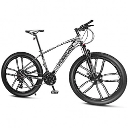 QMMD Vélos de montagnes QMMD Vélo VTT 24 Pouces, Hommes 24-27-30- Vitesses Vélo de Montagne, Aluminium Cadre Vélo De Montagne, Suspension Avant Léger Vélo de Montagne, Adulte Vélos, White 10 Spoke, 30 Speed