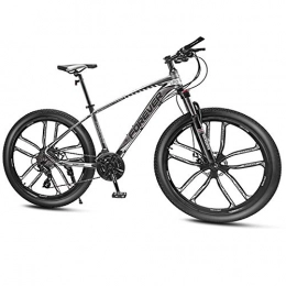 QMMD Vélos de montagnes QMMD Vélo VTT, 26 Pouces Vélo de Montagne, Hommes Vélo De Montagne Aluminium Cadre, Adulte Léger Véhicule Tout Terrain, Suspension Avant Vélos, Gray 10 Spoke, 33 Speed