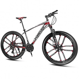 QMMD Vélos de montagnes QMMD Vélo VTT, 26 Pouces Vélo de Montagne, Hommes Vélo De Montagne Aluminium Cadre, Adulte Léger Véhicule Tout Terrain, Suspension Avant Vélos, Red 10 Spoke, 27 Speed