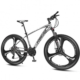 QMMD Vélos de montagnes QMMD Vélo VTT Adulte, 27.5 Pouces Vélo de Montagne Aluminium Cadre, 24-27-30-33- Vitesses Vélo de Montagne, Suspension Avant Léger Vélos, Hommes VTT, White 3 Spoke, 27 Speed