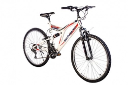 SCH vélo SCH Rider Full Suspension Shimano Vélo Homme, Blanc / Rouge, Taille 26"