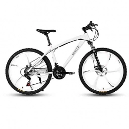 SOAR Vélos de montagnes SOAR Vélo de Montagne Adulte Adulte VTT Vélo Route Vélos VTT for Les Hommes et Les Femmes 24En Roues Double Vitesse réglable Frein à Disque (Color : White, Size : 21 Speed)