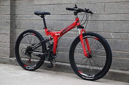 Tbagem-Yjr Vélos de montagnes Tbagem-Yjr 24 Pouces Absorption De Choc Se Déplaçant Queue Molle Mens Vélo De Montagne, Montagne Vélo Pliant (Color : Red)
