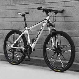 Tbagem-Yjr Vélos de montagnes Tbagem-Yjr Acier-Carbone VTT Vélo, 26 Pouces Roue Double Freins À Disques Sports Loisirs (Color : White Black, Size : 21 Speed)
