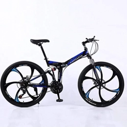 Tbagem-Yjr Vélos de montagnes Tbagem-Yjr Sport Hommes Et Femmes Loisirs 24 Pouces Roue VTT 27 Vitesses De Vélo De Route Pliante (Color : Black Blue)