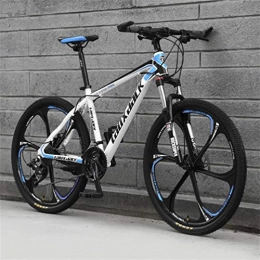 Tbagem-Yjr Vélos de montagnes Tbagem-Yjr VTT Hommes, 26 Pouces Équitation Amortissement Ville Adultes Vélo Route VTT Sports Loisirs (Color : White Blue, Size : 30 Speed)