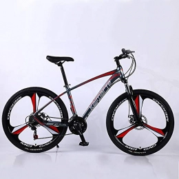 VANYA vélo VANYA Mountain Bike 24 / 26 Pouces 24 Vitesse d'absorption des Chocs Freins Avant la Fourche à Double Disque Unisexe Trajets de vélo, Rouge, 24inches