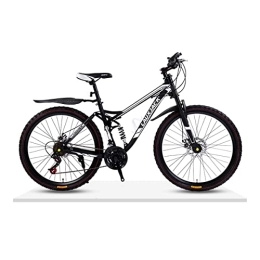 VIIPOO vélo VIIPOO Vélo Montagne Suspension Complète en Fibre Carbone Légère, 21 / 24 / 27 / 30 Vitesses, Roue 24 / 26 Pouces, Vélo Double Frein Disque pour Hommes, Femmes Et Adultes, 26‘’Black-21 Speed