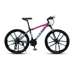 VIIPOO Vélos de montagnes VIIPOO Vélo Montagne, vélo Roue intégré au Cadre pour Hommes 24 / 26 Pouces en Plein air Adultes Tout-Terrain Changement Vitesse VTT, Double Frein à Disque, 10 / Pink-24‘’ / 24 Speed