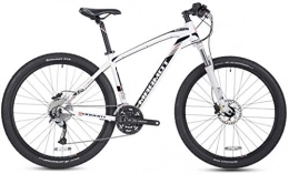 YANQ vélo VTT 27 vitesses, adultes pneus 27.5 pouces vélos semi-rigides, VTT suspension avant légère, blanc, blanc