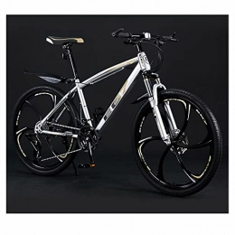 SHANRENSAN Vélos de montagnes VTT de 24 pouces et 26 pouces - Double frein à disque - Pour homme et femme - Vitesse variable - Roue dorée à 6 couteaux - 24 pouces