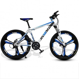 M-YN Vélos de montagnes VTT De Montagne avec Freins à Double Disque | 26"Bicyclette Tout-Terrain W Suspension Complète Ailes De Siège Réglables | MTB W Cadre en Acier Au Carbone | Route Ad(Size:21 Speed, Color:Blanc + Bleu)