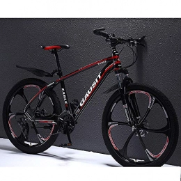 JUZSZB vélo VTT Vitesse Variable Vélo De Montagne, Vélo de montagne en alliage d'aluminium de 26 pouces avec 30 vitesses et absorption des chocs hors route B noir rouge