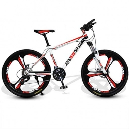 GXQZCL-1 Vélos de montagnes VTT, vlo tout terrain, VTT, Vlos de montagne Semi-rigide, cadre en acier au carbone, roues 26 pouces, double disque de frein et de suspension avant MTB Bike ( Color : White+Red , Size : 24 Speed )