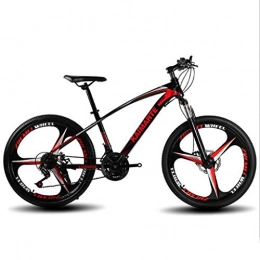 JLFSDB Vélos de montagnes VTT Vélo de Montagne Mountain Bike 24 pouces Vélos de montagne Suspension avant Carbon Steel Ravine vélo à double disque de frein 21 24 27 vitesses, avec roue Unicité ( Color : Red , Size : 24 Speed )