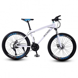 Kays vélo VTT Vélo de Montagne VTT 26 Pouces Hommes / Femmes VTT Vélos, Suspension Avant Et Double Disque De Frein, Cadre en Acier Au Carbone, Roues À Rayons (Color : White, Size : 21 Speed)