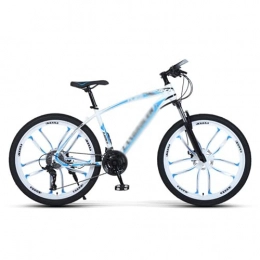 T-Day Vélos de montagnes VTT Vélo Mountainbike Vélo De Montagne Cadre De Suspension Avant 21 / 24 / 27 Vitesse Strifter 26 Pouces Roues Dual-disque Freins Bocaux Pour Hommes Femme Adulte Et Adolescenc(Size:21 Speed, Color:blanche)