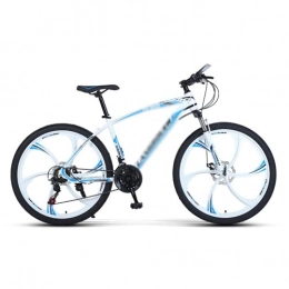 T-Day vélo VTT Vélo Mountainbike Vélo De Montagne Cadre En Acier Au Carbone 26 Pouces Roues 21 / 24 / 27 Vitesse Dual-disque Freins à Double Disque Bicyclette Pour Adultes Mens Femmes(Size:24 Speed, Color:blanche)