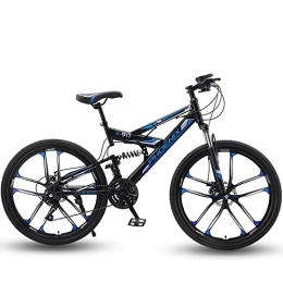 FAXIOAWA vélo Vélo de montagne 26 pouces, système de vitesse 21 / 24 / 27 / 30 vélo de montagne avec cadre en acier à haute teneur en carbone et double frein à disque, vélo de montagne adulte unisexe à double suspensio