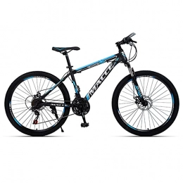 LZHi1 Vélos de montagnes Vélo de montagne 26 pouces à fourche suspendue verrouillable, Vélo de montagne 27 vitesses à double disque, Vélo de route de ville à cadre en acier carbone pour adolescents et adultes(Color:Bleu noir)