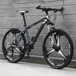 JUZSZB vélo Vélo de Montagne pour Adultes, Vélo de montagne en alliage d'aluminium de 26 pouces avec 30 vitesses et absorption des chocs hors route Gris noir A