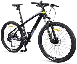 GJZM Vélos de montagnes Vélos de montagne 27, 5 pouces vélos de montagne pour adultes cadre de fibre de carbone ultra-léger vélo de montagne double frein à disque hommes femmes vélo de montagne semi-rigide jaune 27 vitesses