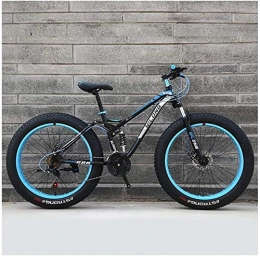 IMBM Vélos de montagnes Vélos de Montagne Hommes Femmes, Haute teneur en Carbone Cadre en Acier, Double Frein à Disque Hardtail VTT, vélos Tout-Terrain, Vélos Anti-Slip (Color : Blue, Size : 24 inch 24 Speed)