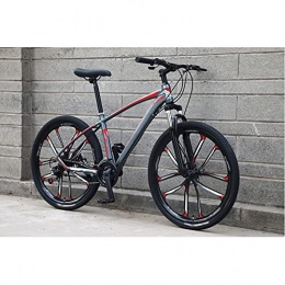 MAG.AL Vélos de montagnes VéLos De Route Mountain Bike, Adulte Sport D'extérieur VTT, Double frein à disque VéLo De Montagne, Aluminum Alloy Frame, Vélo pour La Ville Et Les Trajets Quotidien, Rouge, 24 Pouces 21 Vitesses