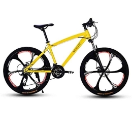 RYP vélo Vélos de Ville VTT Adulte VTT Vélo Route Vélos VTT for Les Hommes et Les Femmes 24En Roues Double Vitesse réglable Frein à Disque BMX Suspendu (Color : Yellow, Size : 27 Speed)