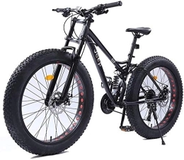 WEN vélo WEN 26 Pouces Femmes VTT, Freins à Disque Fat Tire VTT, vélo Semi-Rigide, Cadre en Acier Haute teneur en Carbone (Color : Black, Size : 27 Speed)