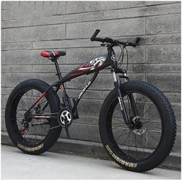 WEN vélo WEN Adulte Mountain Bikes, Garçons Filles Fat Tire Mountain Trail Bike, Double Frein à Disque VTT Semi-Rigide, Cadre en Acier Haute teneur en Carbone, Vélo (Color : Red B, Size : 26 inch 21 Speed)