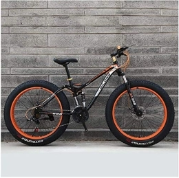 WEN vélo WEN Hommes Femmes Mountain Bikes, Haute teneur en Carbone Cadre en Acier, Double Frein à Disque Hardtail VTT, vélos Tout Terrain, prêt de vélos Anti-Slip, 26 Pouces (Color : Orange, Size : 27 Speed)