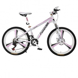 Wghz vélo Wghz Vélo de Montagne Vélo Adulte Femme Étudiant 24 / 26 Pouce 24 Vitesse Variable en Alliage D'aluminium Double Frein À Disque Intégré Roue Vélo Conçu pour Les Femmes, B, 26"