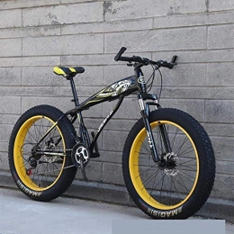 Wghz vélo Wghz Vélo de Neige Double Frein à Disque Roue Large Vélo de Montagne 26 / 24 Pouces Adulte, Amortisseur Complet Adulte Fat Tire Cadre de Vitesse de Route Downhill Snow Mountain Bike, Jaune, 24IN