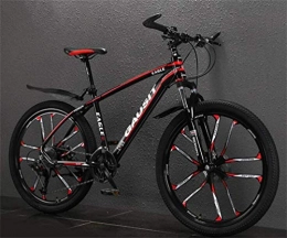 WJSW Vélos de montagnes WJSW Vélos de routede 26 Pouces pour Adultes, vélo de Route pour VTT à Suspension Double Suspension pour Homme (Couleur: Noir Rouge, Taille: 27 Vitesses)