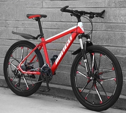 WJSW vélo WJSW Vélos de routepour Adultes VTT pour Hommes - Vélos de routeà Suspension Double avec Amortissement (Couleur: Rouge, Taille: 21 Vitesse)