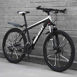 WJSW Vélos de montagnes WJSW Vélos de routetout-Terrain à Roues à dix Couteaux, Vélos de routeà Suspension Double Unisexe (Couleur: Noir Blanc, Taille: 27 Vitesses)