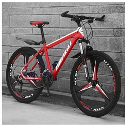 WJSW vélo WJSW Vélos Montagne pour Hommes 26 Pouces, VTT Semi-rigiacier Haute teneur Carbone, vélo Montagne avec siège réglable Suspension Avant, 27 Vitesses, Rouge 3 Branches