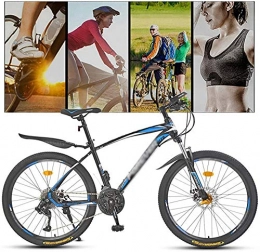 WSJYP vélo WSJYP Vélo de Montagne pour Adulte, Roues 24 / 26 Pouces, Vélos Tout-Terrain en Acier à Haute Teneur en Carbone, Engrenages à 27 Vitesses Freins à Double Disque Vélo VTT, 24 inch-Blue