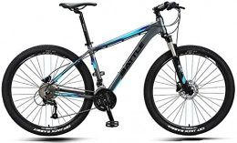 XinQing vélo XinQing 27, 5 Pouces Adultes Hommes Hardtail VTT, Double Frein À Disque Cadre en Aluminium Vélo De Montagne, Siège Réglable, Bleu, 27 Vitesse