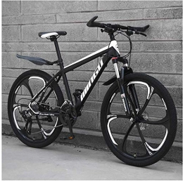 XinQing vélo XinQing-Bicyclette 26 Pouces VTT for Hommes, Haute teneur en Carbone en Acier Hardtail VTT, Vélo de Montagne avec Suspension Avant Siège réglable (Color : 24 Speed, Size : Black 6 Spoke)