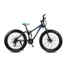 YUEMS vélo YUEMS Vélos de Montagne de Haute qualité Vélo 21 / 24 Vitesse VTT 26 Pouces 4.0 Fat Tire Bike Neige Double Disque amortissante vélo (Couleur : Bleu, Size : 24 Speed)